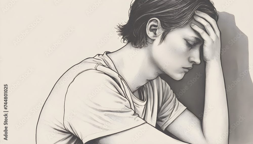 Obraz premium illustration representing depression