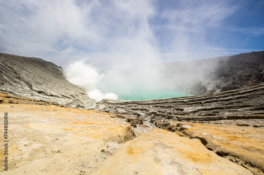 Ijen volcano in East Java, Indonesia