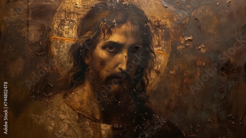 Thick oil painting of Jesus Christ