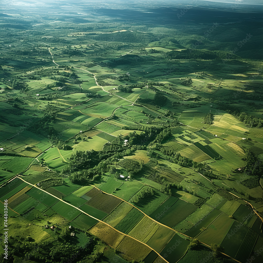 Aerial View of Rural Development. Nature background. Rural background.
