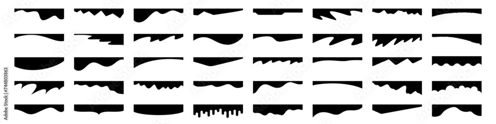 Website border, web page divider shapes. Geometric and organic separator headers for graphic design template - app, banner, page, poster, menu. Vector illustration Website border, web page divider shapes. Geometric and organic separator headers for graphic design template - app, banner, page, poster, menu. Vector illustration