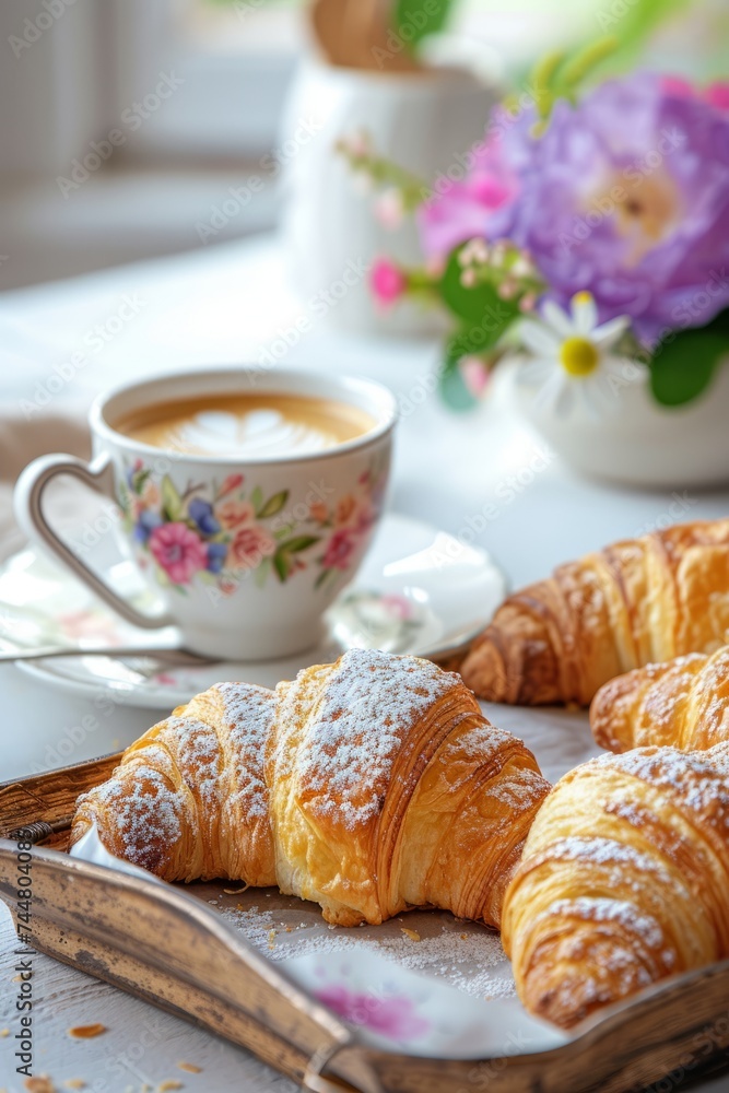 Croissants and coffee. Generative AI
