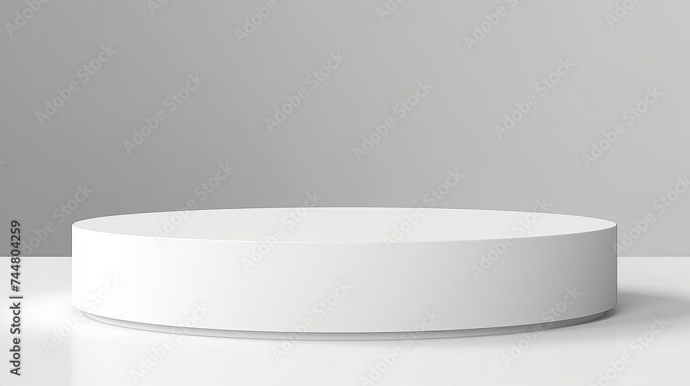 Abstract empty white podium on white background with shadow. Mock up stand for product presentation. 3D Render. Minimal concept. Display product. Banner Abstract empty white podium on white background with shadow. Mock up stand for product presentation. 3D Render. Minimal concept. Display product. Banner