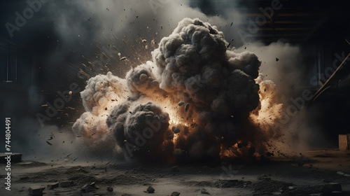  bomb explosion on black background