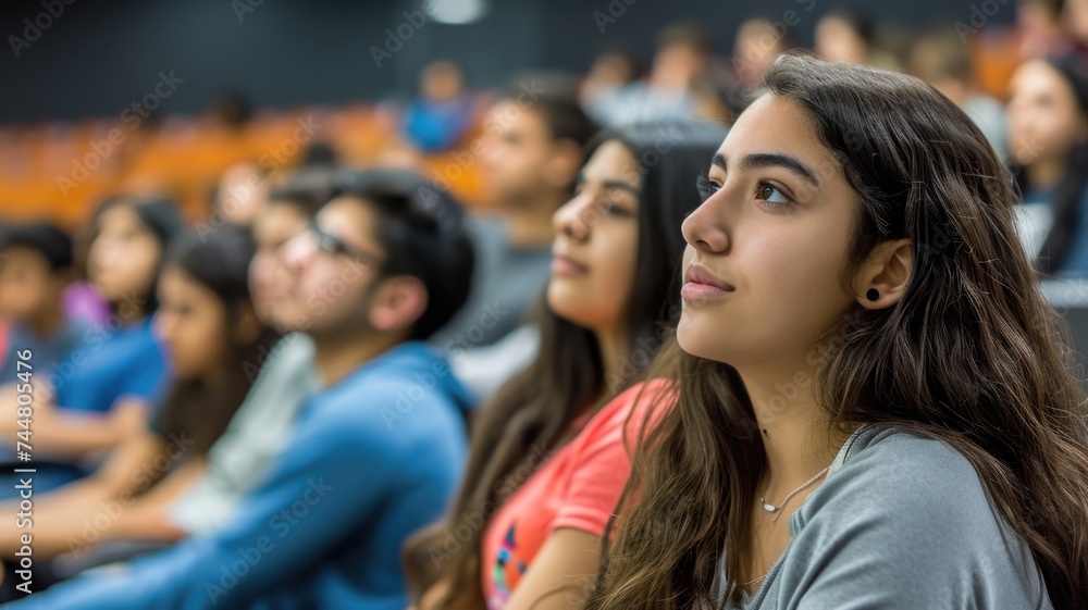 Fototapeta premium Attentive University Students Engaged in a Lecture