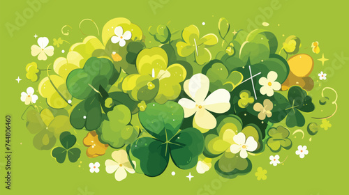 Lucky Beer 4 Leaf Clover Banner Background Vector Art for Design