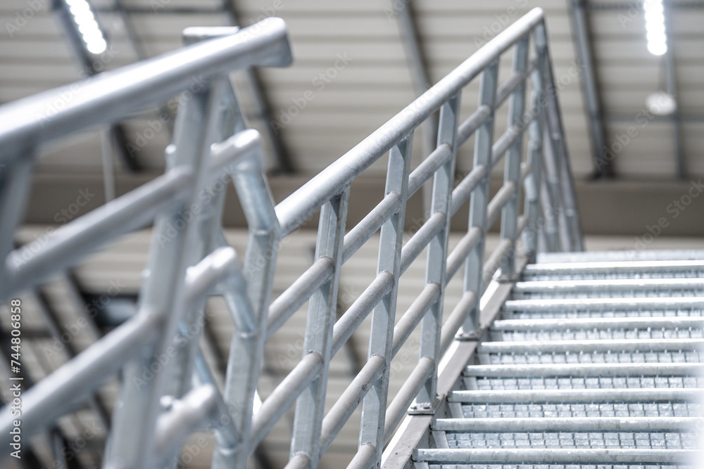 aluminum platform - stairs - handrail - safety in an industrial facility