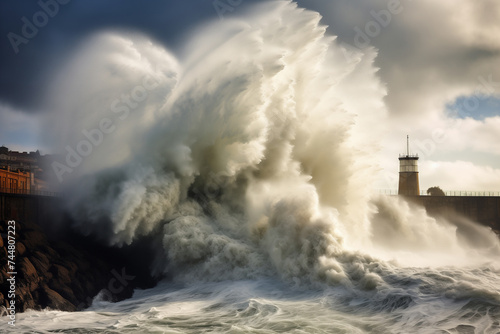 Big stormy wave splash, Porto, Portugal