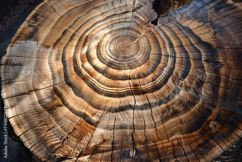 Centuries-Old Tree Ring Detail, Old Growth Cross-Section
