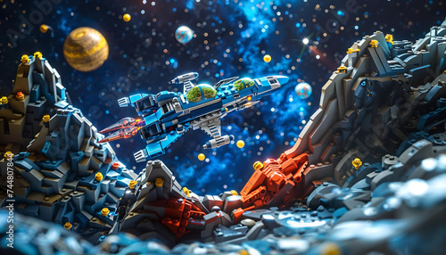 Lego spaceship in the universe