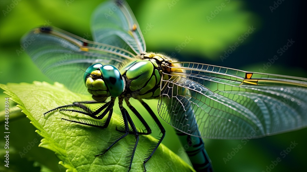 Macro shots, close up nature scene dragonfly. Showing of eyes detail. green dragonfly in the nature habitat using as a background or wallpaper Macro shots, close up nature scene dragonfly. Showing of eyes detail. green dragonfly in the nature habitat using as a background or wallpaper