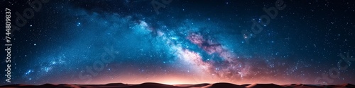Dramatic cosmic event as an ethereal nebula illuminates the horizon, symbolizing the grandeur of the universe