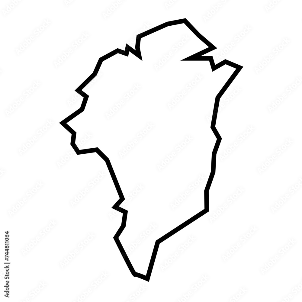 Greenland thick black outline silhouette. Simplified map. Vector icon isolated on white background. Greenland thick black outline silhouette. Simplified map. Vector icon isolated on white background.
