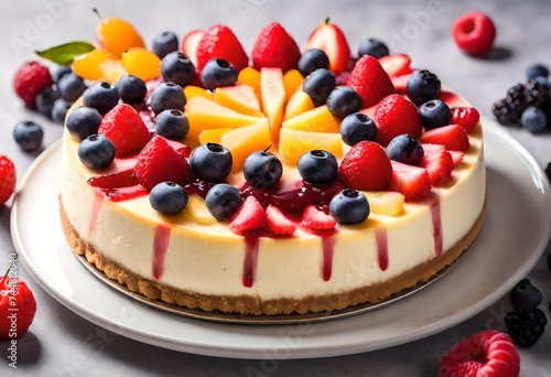 cake with berries