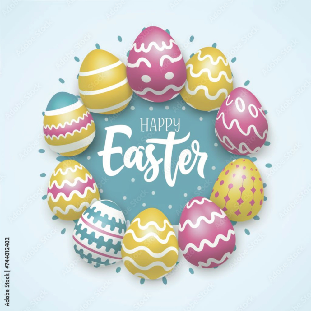 Happy easter pastel colors Eggs Happy easter pastel colors Eggs
