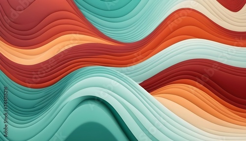 horizontal colorful abstract wave background with peru, firebrick and light sea green colors. can be used as texture, background or wallpaper