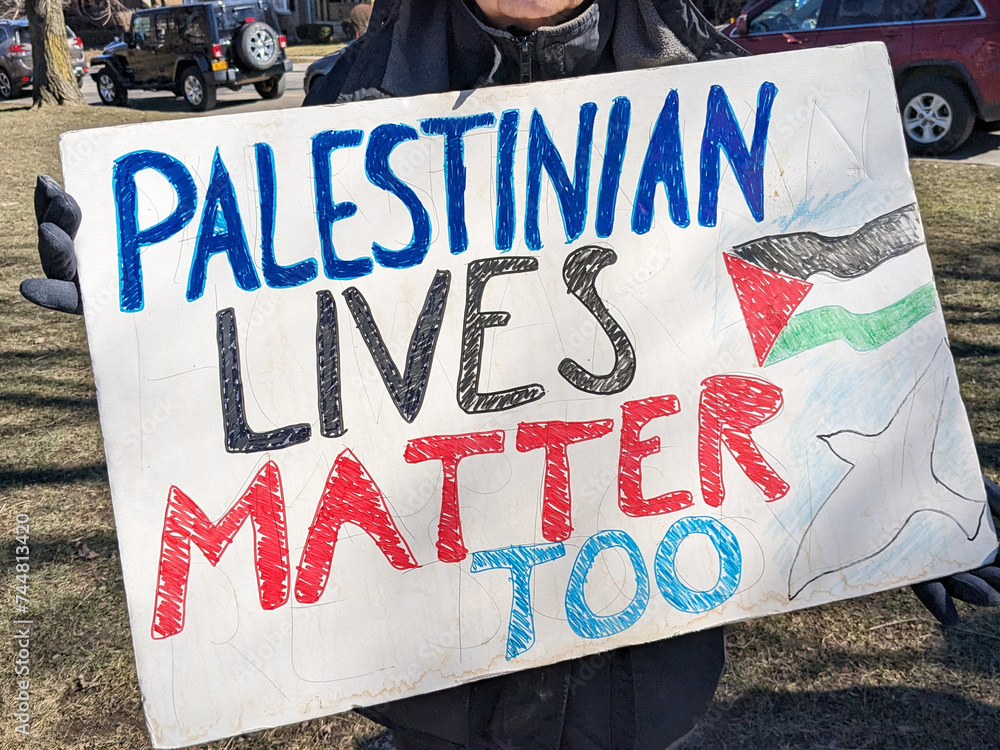 Demonstration against the bombing of Palestine by Israeli armed forces.