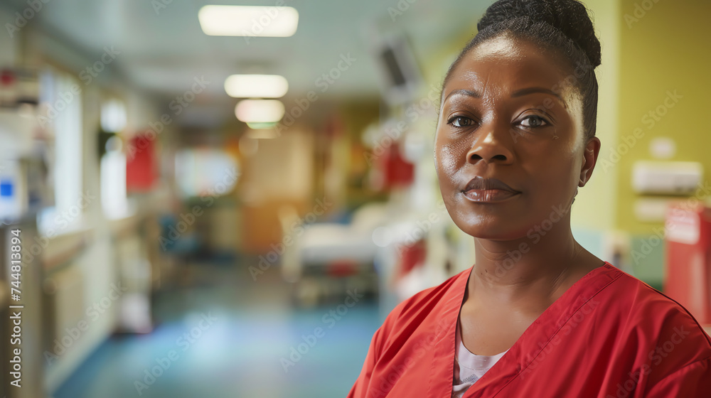 Portrait of a Smiling Professional Nurse in Modern Hospital Ward Portrait of a Smiling Professional Nurse in Modern Hospital Ward