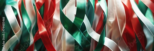 Abstract flag design in red, white, and green for Italy, Algeria, Iran, Bulgaria, Belarus, Hungary, Lebanon, Madagascar, Mexico, Maldives, Oman, Burundi,  photo