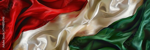 Abstract flag design in red, white, and green for Italy, Algeria, Iran, Bulgaria, Belarus, Hungary, Lebanon, Madagascar, Mexico, Maldives, Oman, Burundi, 