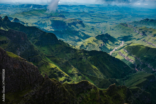Hills from Tugela Falls in Drakensberg, South Africa photo
