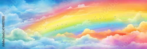 rainbow clouds rainbow in the sky © Artur