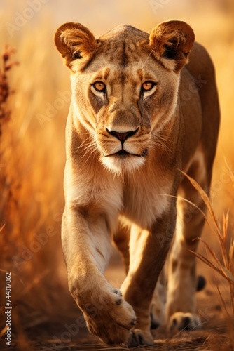 lioness in safari