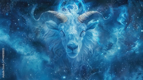 goat fantasy galaxy art