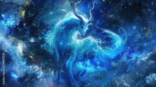 capricorn creature fantasy galaxy art