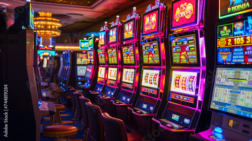 Un espace de jeu du casino avec des machines à sous.