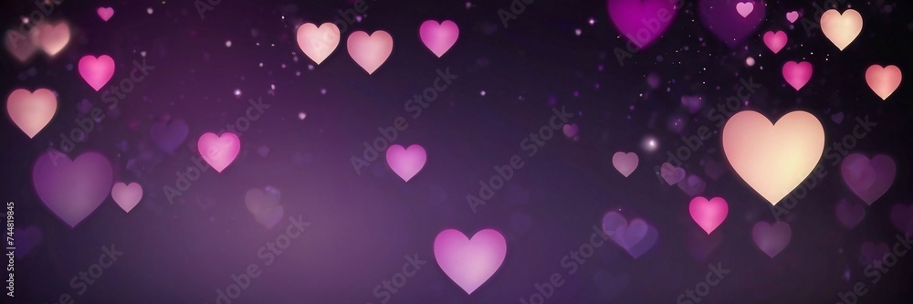 Bokeh heart shapes background. AI generated illustration Bokeh heart shapes background. AI generated illustration