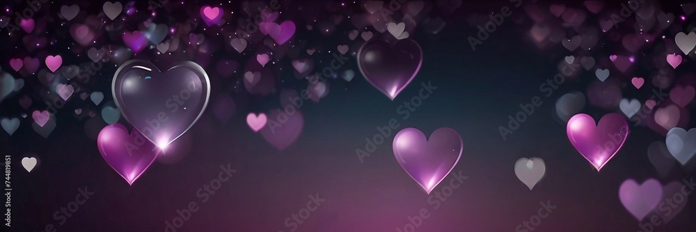 Bokeh heart shapes background. AI generated illustration Bokeh heart shapes background. AI generated illustration