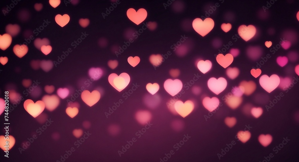 Bokeh heart shapes background. AI generated illustration Bokeh heart shapes background. AI generated illustration