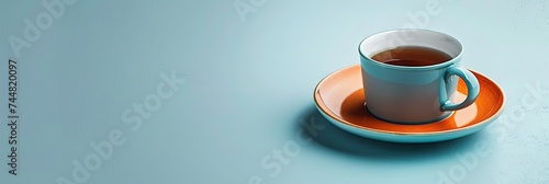 Hospitality concept with a cup of coffee on a saucer