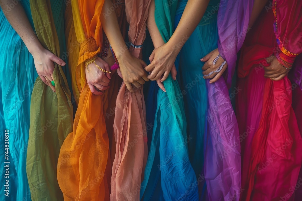 Fototapeta premium LGBTQ Pride self expression freedom. Rainbow intellectual colorful lgbtq+ activists diversity Flag. Gradient motley colored forum LGBT rights parade festival society diverse gender illustration