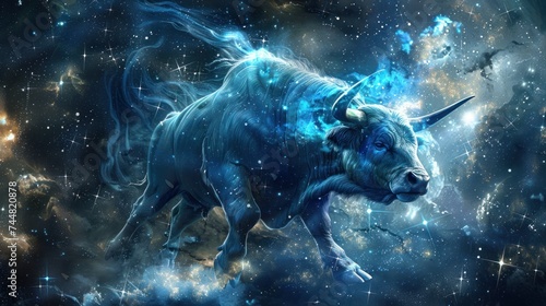 bull fantasy galaxy art