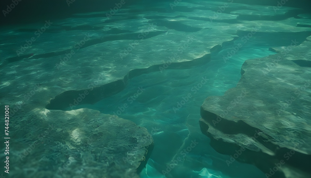 Fototapeta premium Reflection of light from beneath crystal clear water