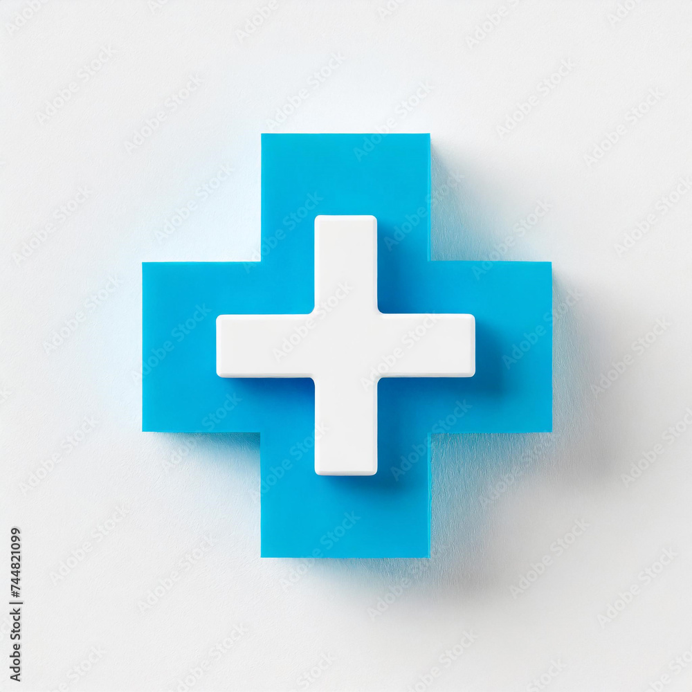 Fototapeta premium Blue and white medical cross. Generative AI