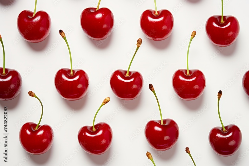 Creative pattern made of cherries in perfect symmetry Creative pattern made of cherries in perfect symmetry