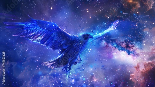 falcon fantasy galaxy art © Balerinastock