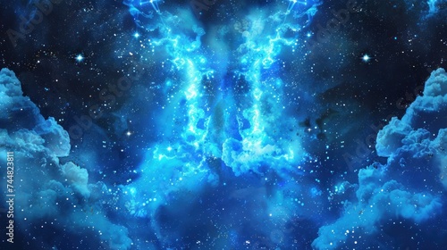 blue cloud abstract fantasy galaxy art