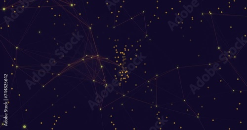 Wallpaper Mural Animation of network of connections with spots over blue background Torontodigital.ca