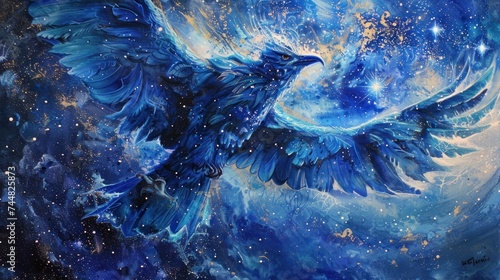 flying creature fantasy galaxy art