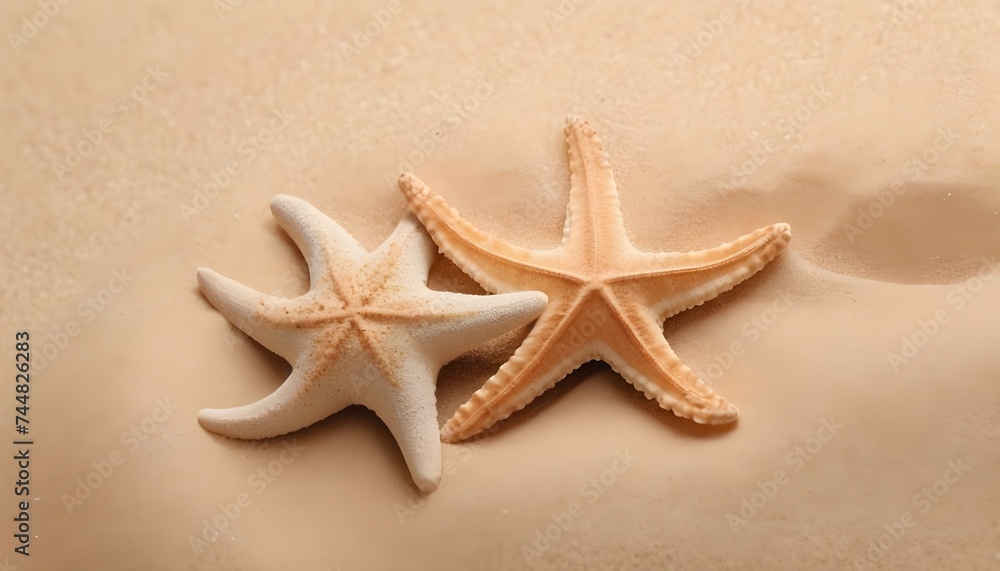two different starfish on the beach two different starfish on the beach