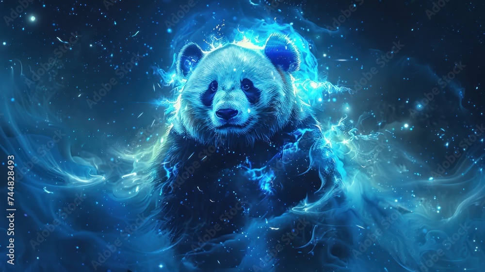 big panda fantasy galaxy art