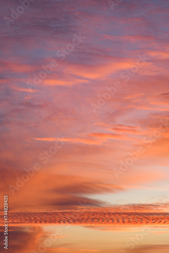 Incredibly beautiful sunset. Pink clouds. Romantic sky. Universal vertical photo. The background picture. © Алина Костюк