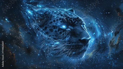 panther head from universe fantasy galaxy art