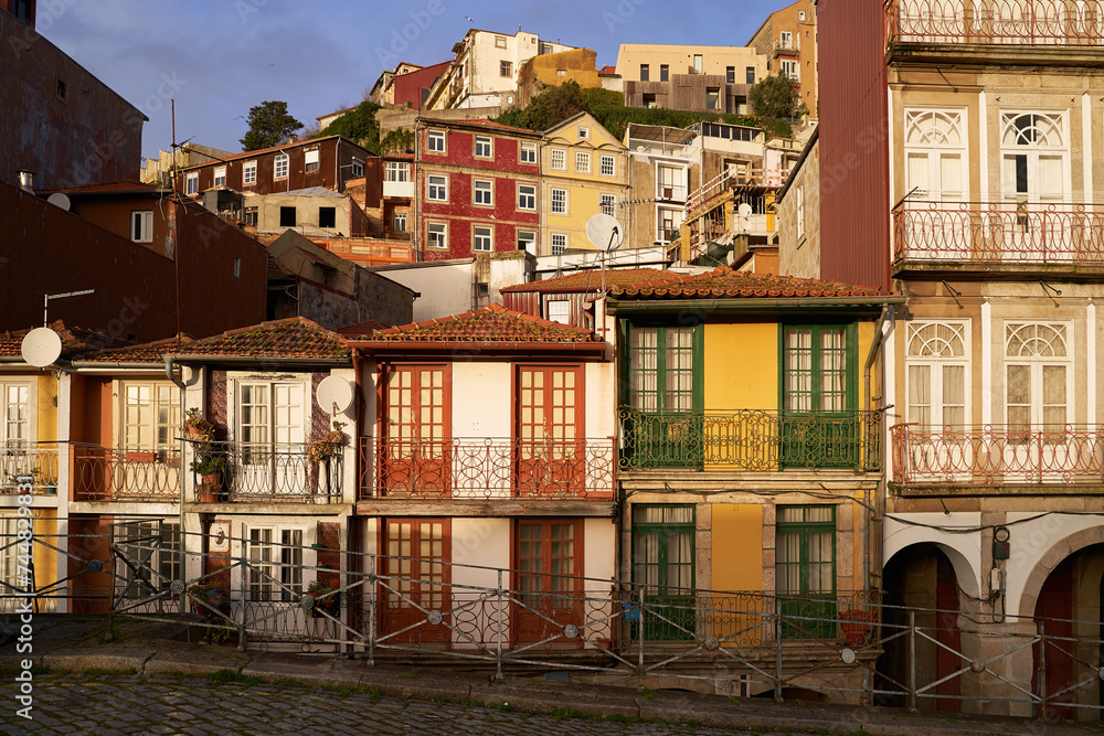 Porto, Portugal. Picturesque cozy small building in the old town.
