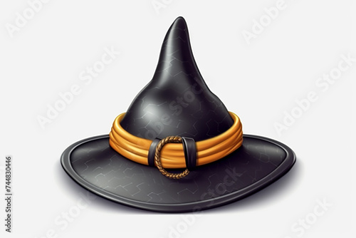 Detailed and realistic witch hat with black belt