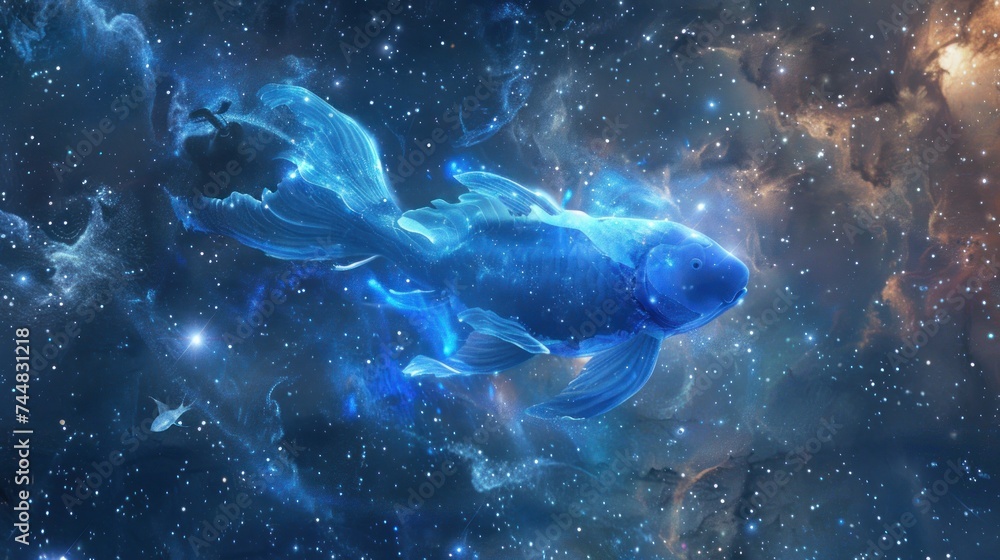flying fish fantasy galaxy art